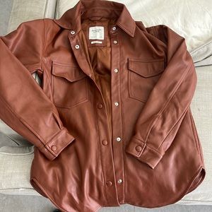 Oversize vegan leather shirt/jacket